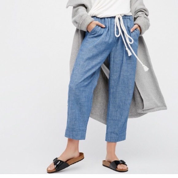 Free People Pants - Free People chambray pull on pants